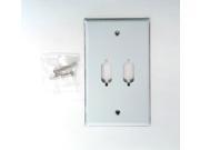 2 Port DB9 VGA Stainless Steel Wall Plate White 2 Piece Pack
