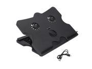 New 15 Notebook Laptop Cooling Cooler Pad Stand with 3 Fan 4 Port USB Hub Black