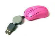 New B Mini Retractable USB Optical Scroll Wheel pink Wired Mouse for PC Laptop Noteboo?k