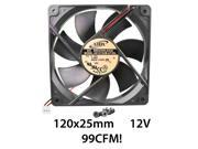 120mm 25mm New Case Fan 12V 99CFM IP55 Waterproof Cooling 2pin Ball Brg 411* Top selling product