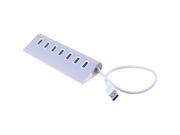 7 Port Aluminum USB 3.0 Hub with 5V 2A Power Adapter for Macbook Pro and Air