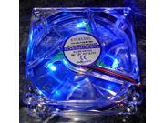 Evercool 80mm x 80mm x 25mm 3 Pin BLUE LED Fan Bulk Packaged with Screws~!