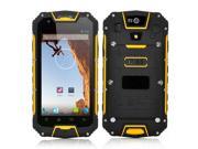 Rugged Quad Core Android Mobile Phone with Walkie Talkie IP68 Waterproof MTK6589 1.2GHz CPU Yellow