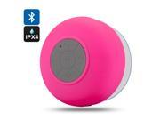 AquaSound IPX4 Water Resistant Bluetooth Shower Speaker Call Answering Music Control 400mAh Red