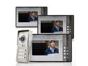 Triga Night Vision Video Door Phone with 3 Separate Monitors and 3 Doorbell Buttons