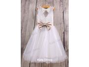 Lace A Line Princess scroop Floor Length tulle Flower Girl Dress sashes