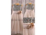 Tulle Sequins A Line Princess scroop Floor Length Flower Girl Dress