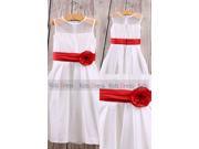 Custom Made Cute White Scoop Wedding Girl Flower Girl Dress Chiffon Dress