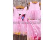 Cute Pink A Line Sleeveless Cheap Tulle Wedding Girl Flower Girl Dress Cute Dress Online With Flowers