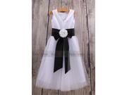White A Line Sleeveless Scoop Tulle Wedding Girl Flower Girl Dress Cute Dress Online
