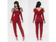Fashion 2014 Sexy Womens Ladies Long Sleeve Red Fashion Women Sexy Red Fur Jumpsuits Bandage hot bodycon elegant party Dress