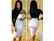 New 2013Free Shipping Fashion Long Sleeve One Shoulder Black And White Bodycon Dress
