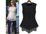 2013 Spring Summer New Fashion Women Lined 100% Cotton Lace European American Sexy Sleeveless tops dress