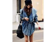 2014 New High Quality Women s Denim Coat Hoodie Coat Hooded Outerwear Jeans Jacket WT3101 S M L