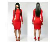 Sexy Womens Ladies One Sleeveless Side Hollow Out red black Bodycon Jumpsuit stunning Night Club Party Sexy Dress