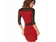 2014 New fashion Sexy Christmas Red Lace Black Slim Tight Dress