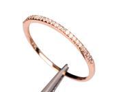VS DIAMOND SOLID 14K ROSE GOLD PAVE WEDDING HALF ETERNITY BAND RING Thin Design