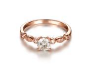 Hot Art Deco VS 5mm Moissanite and Accent Diamonds 14K Rose Gold Engagement Ring