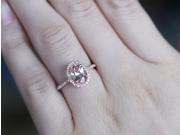 Oval Morganite in N S direction Diamonds 14K Rose Gold Engagement Wedding Ring