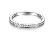 14K White Gold VS H diamond Half Eternity Band Milgrain Wedding Anniversary Ring
