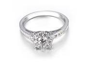 3CT DIAMETER 14K White Gold DIAMOND Solitaire Halo Engagement Wedding Rings SALE