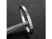 Round 1.5mm Moissanite Wedding Band Anniversary Ring 14K White Gold Shared Prong