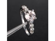 Morganite Engagement Ring with Diamond Art Deco 4 prongs Filigree 14K White Gold