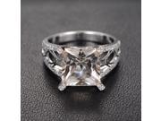 Morganite Engagement Ring with Diamonds Antique Art Deco Princess 14K White Gold