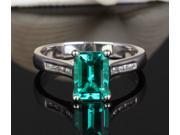 1.97ct AAA Emerald Channel Diamond Solid 14K White Gold Engagement Wedding Ring