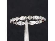 FULL Eternity Band MILGRAIN Bezel .32ct Diamond Real 14K White Gold Wedding Ring