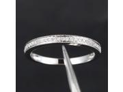 HALF Eternity Band MILGRAIN Pave H SI Diamond Solid 14K White Gold Wedding Ring