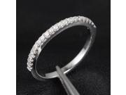 French Pave .21ct H SI Diamonds 14K White Gold Wedding Band Half Eternity Ring