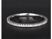 Eternity Band H SI Diamonds Solid 14k White Gold Pave Wedding Anniversary Ring