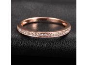 MILGRAIN Pave Diamond 14K Rose Gold Wedding Half Eternity Wedding Band Ring