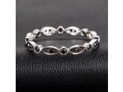 BLACK .32ct Diamond Real 14K White Gold Milgrain Wedding Band Full Eternity Ring