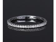 FASHION Solid 14K White Gold Pave Diamond Engagement Wedding Eternity Band Ring