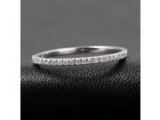 Half Eternity Band French V Micro Pave H SI Diamonds 14K White Gold Wedding Ring