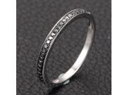 MILGRAIN Pave Black Diamond Solid 14K White Gold HALF Eternity Band Wedding Ring