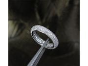 Full Eternity band Pave 1.55ctw Diamonds 14K White Gold Wedding Anniversary Ring
