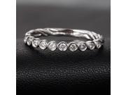 Half Eternity Band Hand Crafted Stackable SI Diamond 14K White Gold Wedding Ring