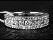 Channel 1.01ct DIAMOND 14K WHITE GOLD Women MENS WEDDING Half Eternity BAND RING Channel 1.01ct DIAMOND 14K WHITE GOLD Women MENS WEDDING Half Eternity BAND RING