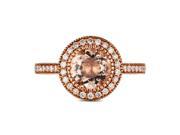 Fancy Pink Morganite 14K Rose Gold Wedding Ring