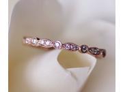 Discout! 3 Half Eternity Band Ring Set Perfect Matching Rings 14k Rose Gold Wedding Ring Diamonds Ring Engagement Ring Promise Ring