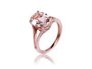 VS Oval Cut Pink Morganite 14K Rose Gold Engagement Wedding Ring