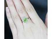 Halo Cushion Peridot Ring with Halo Diamond in 14K White Gold Engagement Wedding Gift Anniversay Gift