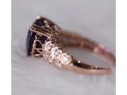 Heart Shaped Dark Purple Amethyst Diamonds 5.45ct 14k White Gold Engagement Ring