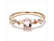 6x8mm Antique Art Deco Morganite and Diamonds 14K Rose Gold Milgrain Ring