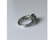8mm Blue Aquamarine Ring Solid 14K White Gold Round Aquamarine Ring Wedding Ring Diamond Engagement Ring Promise Ring