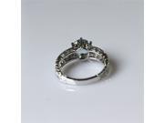 8mm Blue Aquamarine Ring Solid 14K White Gold Round Aquamarine Ring Wedding Ring Diamond Engagement Ring Promise Ring