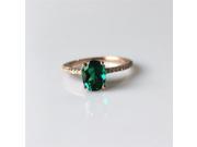 6x8mm Emerald Ring Diamond Solid 14K White Gold Emerald Engagement Ring Wedding Ring Emerald Jewelry Anniversary Ring